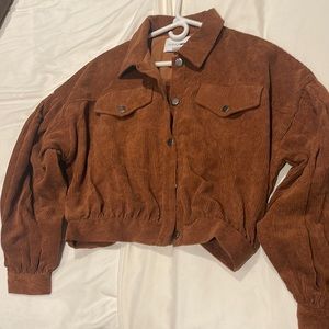 Light Jacket , cognac color, fabric corduroy, oversized
